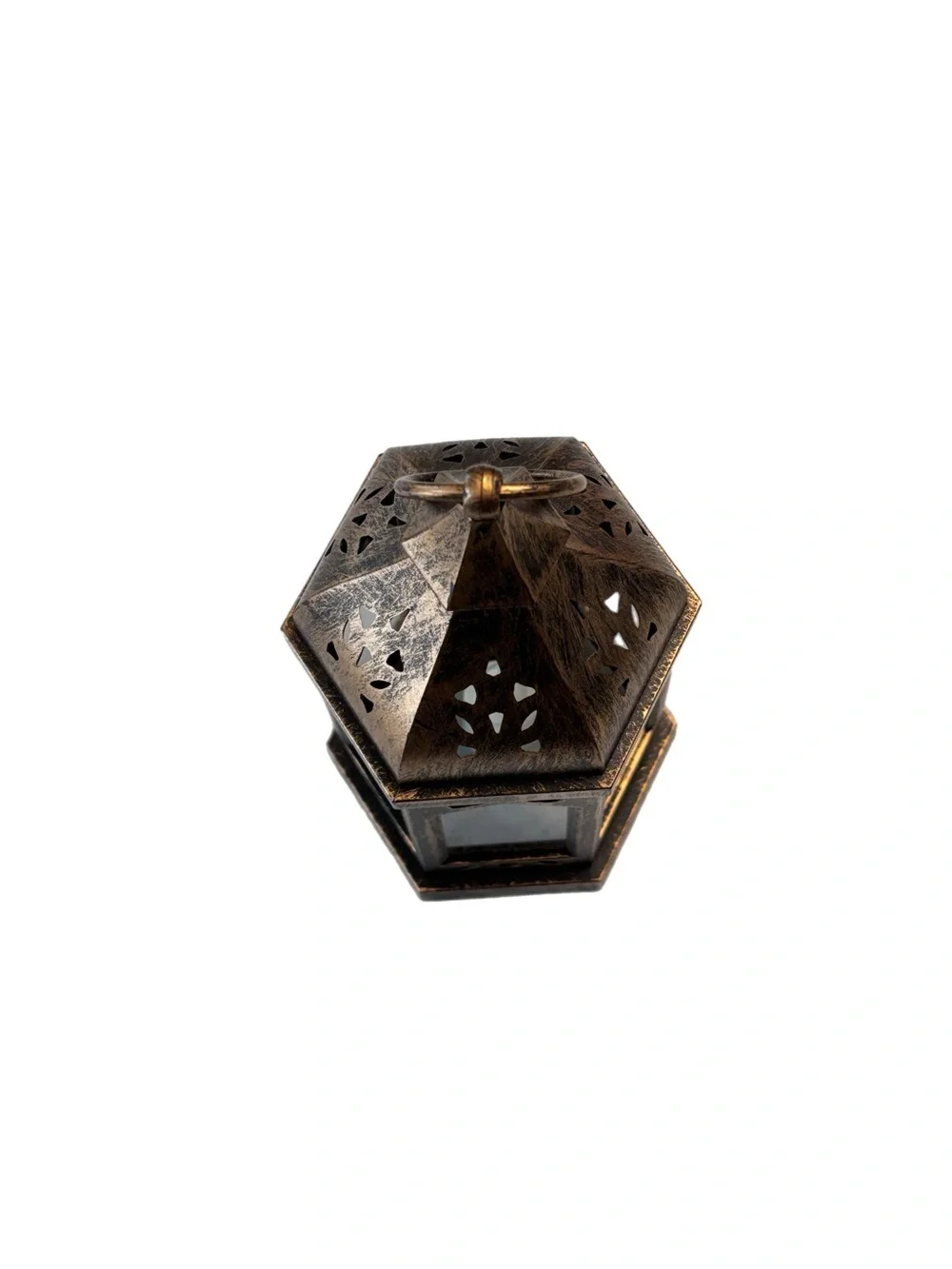 Decorative Bronze Acrylic Lantern with LED Light